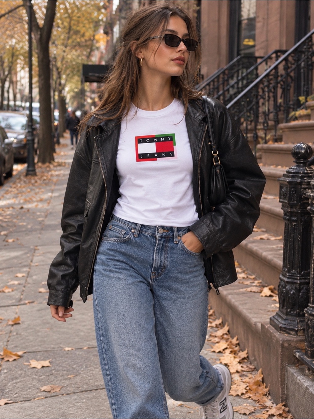 Tommy Jeans White Multicolor Flag Logo Cotton Tee